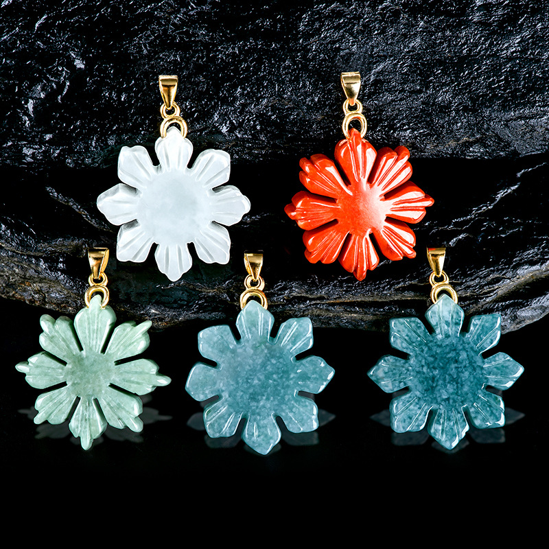 Necklaces - Naszyjnik ze słonecznika z jadeitu Myanmar
