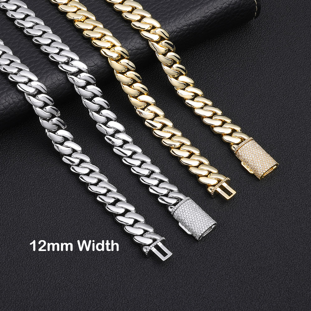 Cuban Link Chain 12Mm - ESKEEM 12mm pozłacana 14K złotem kubańska