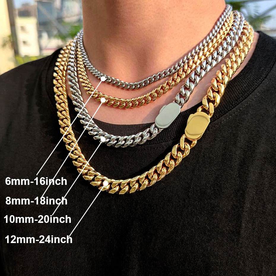 Cuban Link Chain 12Mm - 6-12mm szerokość w nowym stylu kubański