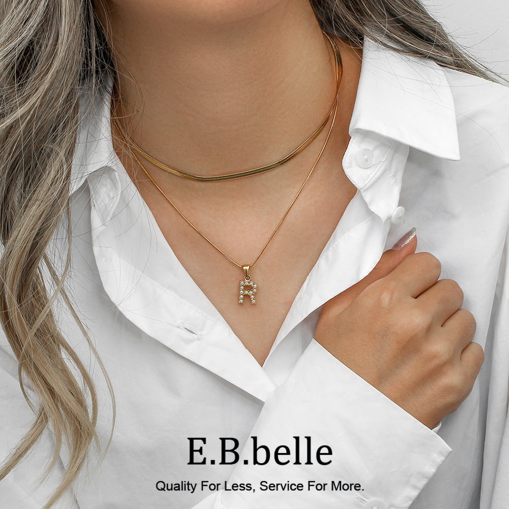 Initial Letter Necklace 18K Gold - E.B.belle ze stali nierdzewnej 18K pozłacane