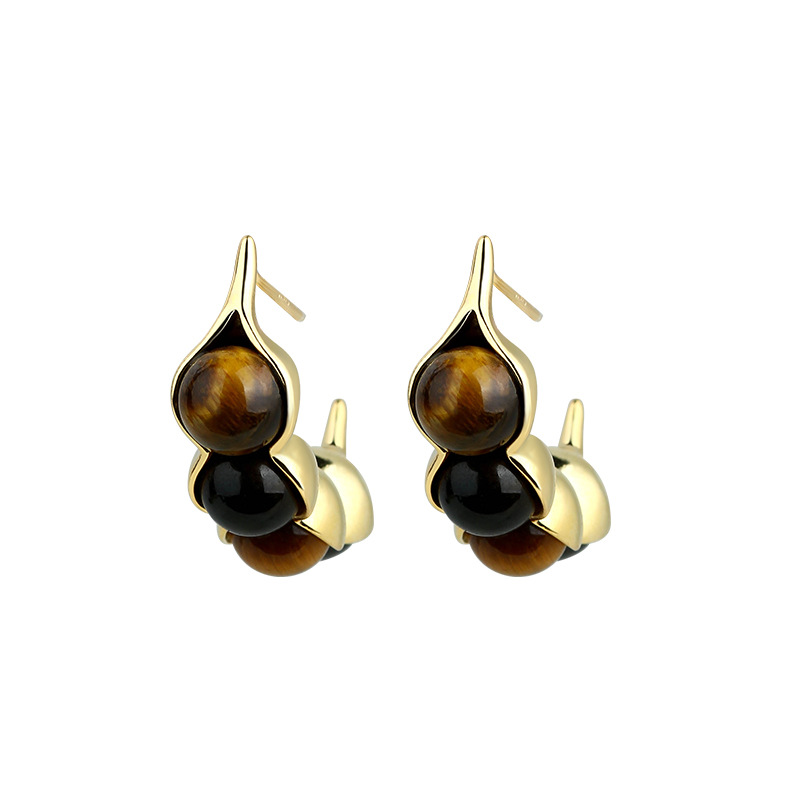 Earrings - Kolczyki z tygrysim okiem Kamień szlachetny