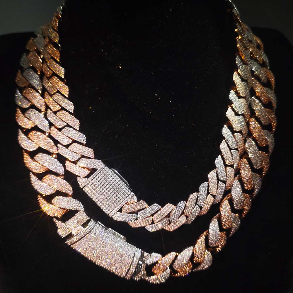 Cuban Link Chain 12Mm - Naszyjnik Nuoya Two Tone Mosaic Chain