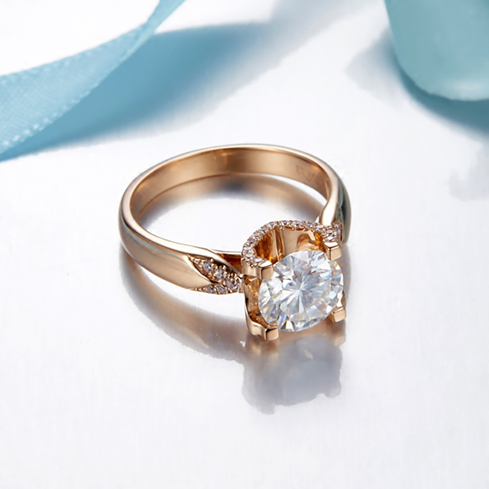 Pierścionek damski z białego z – Moissanite Engagement Ring 1 Carat recenzja i cena