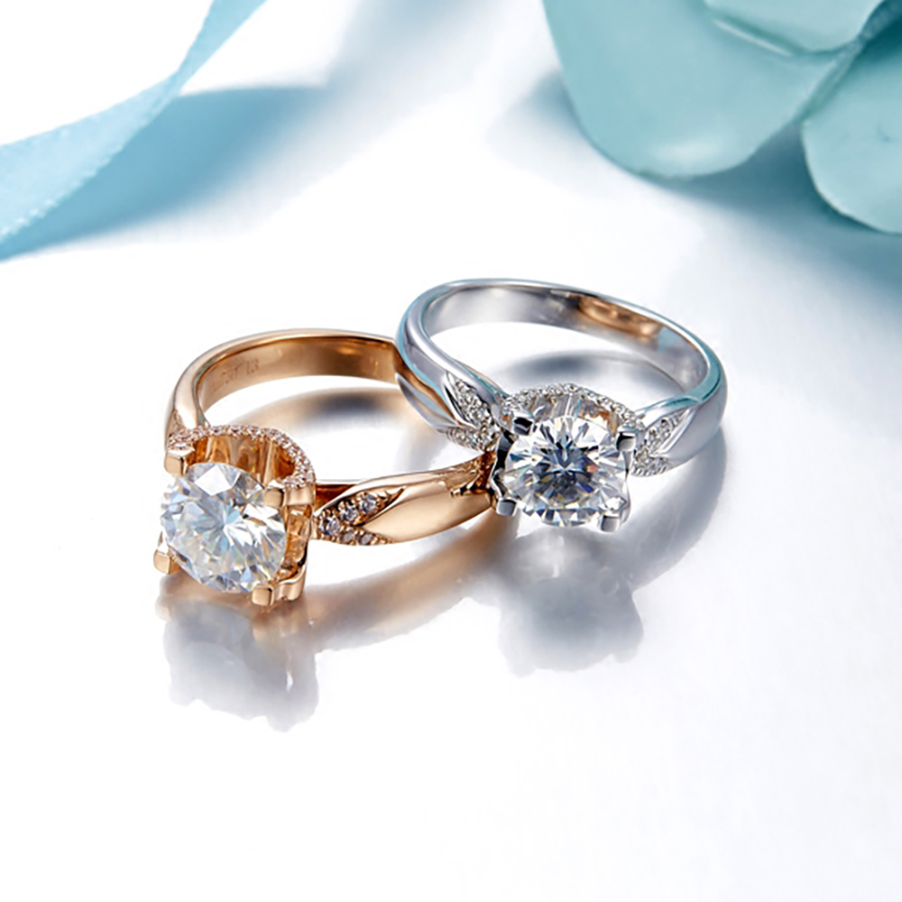 Pierścionek damski z białego z – Moissanite Engagement Ring 1 Carat recenzja i cena