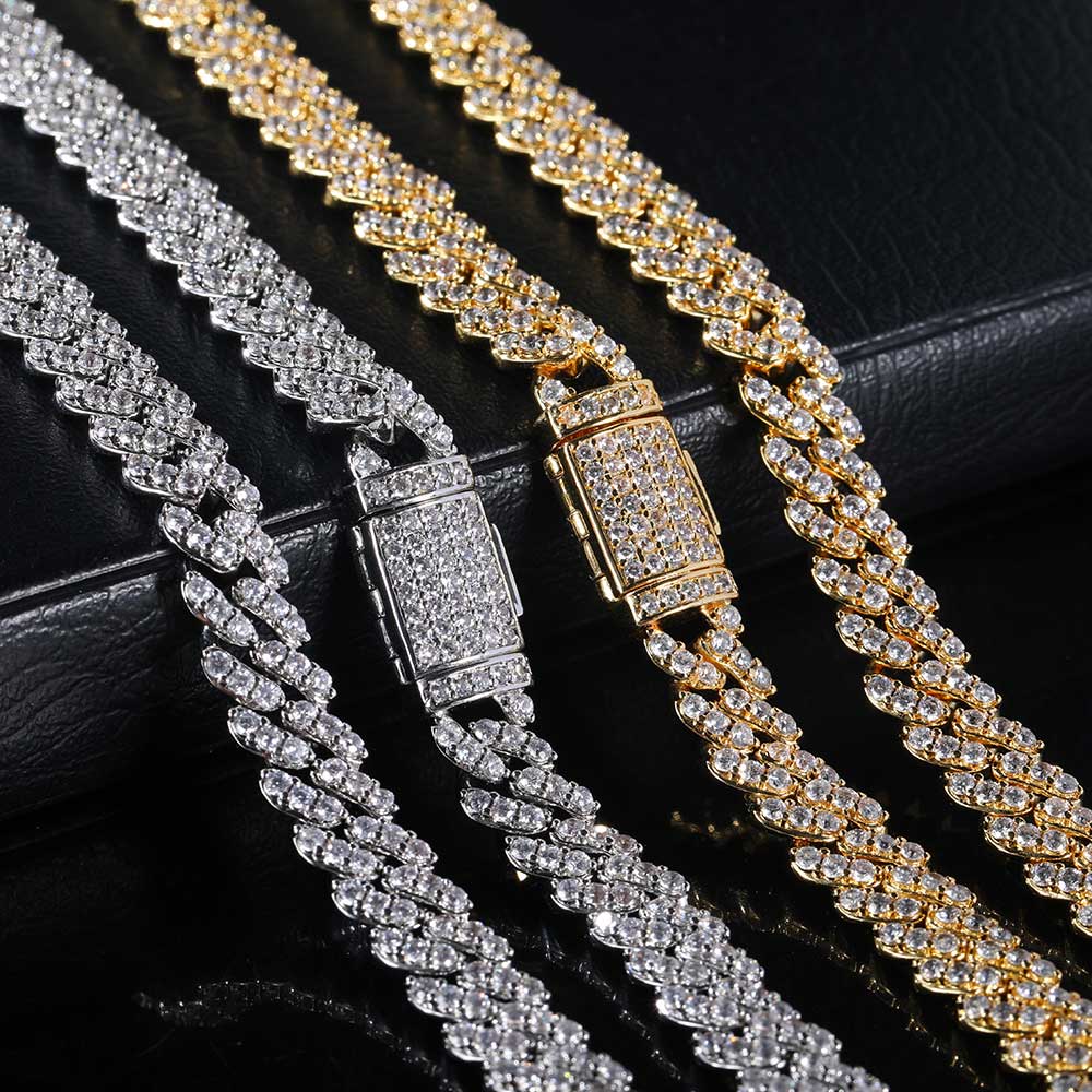 Naszyjnik damski z cyrkoniami  – Cuban Link Chain 12Mm recenzja i cena
