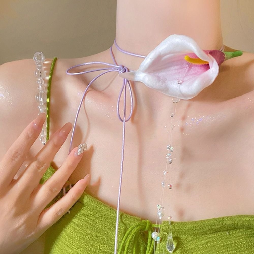 Moda przesadna Calla Lily wisi – Pearl Choker Necklace Vintage recenzja i cena