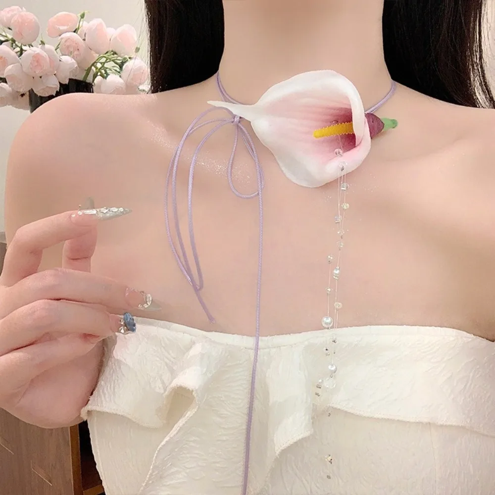 Moda przesadna Calla Lily wisi – Pearl Choker Necklace Vintage recenzja i cena