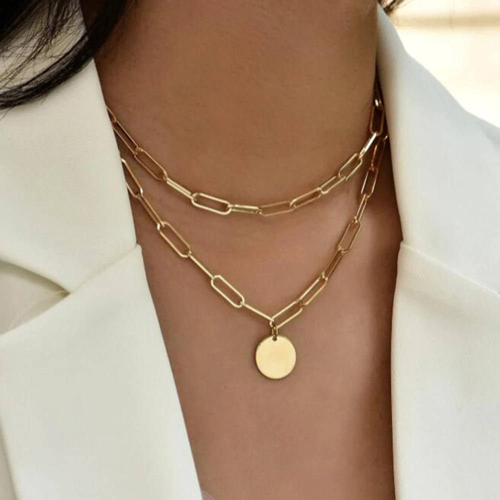 SUMENG 2024 New Fashion Vintag – Layered Pendant Necklace Aesthetic recenzja i cena
